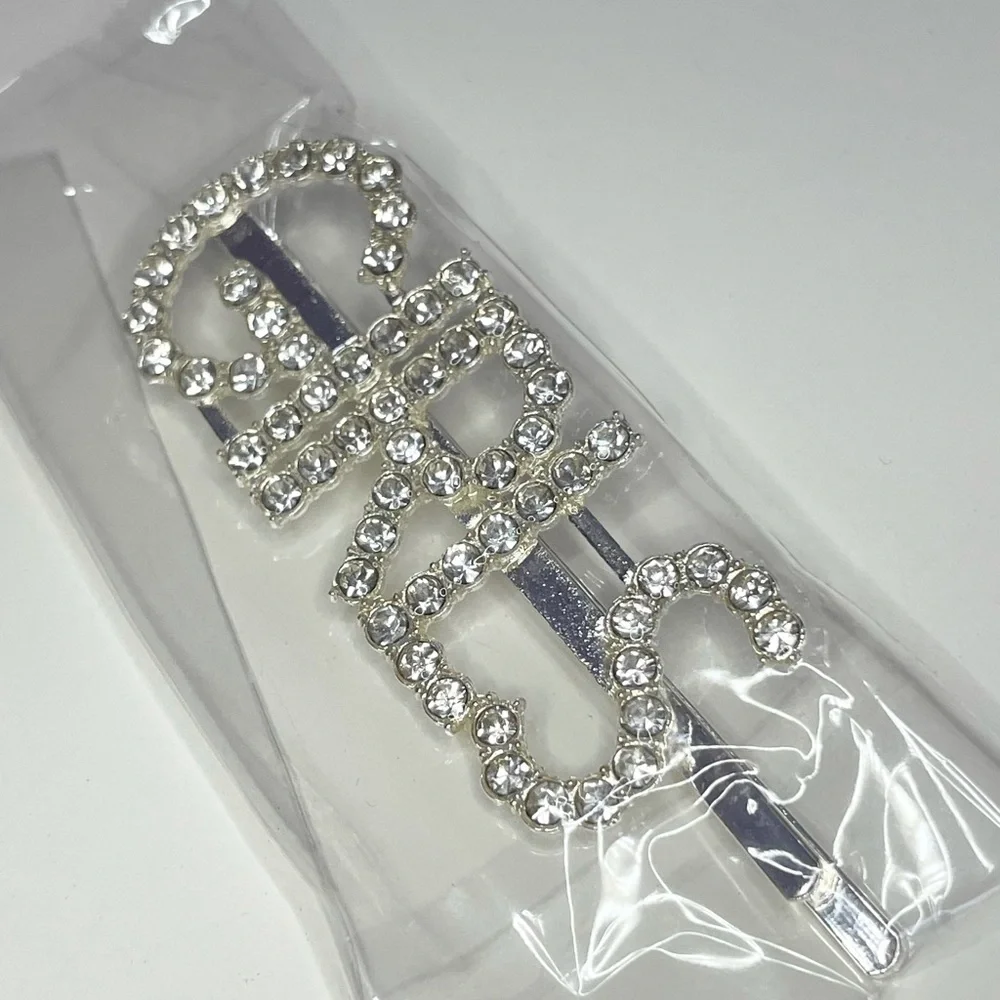 “GIRLS” Faux Diamond Studded Crystal Word Metal Hair Pin Hair Accessory